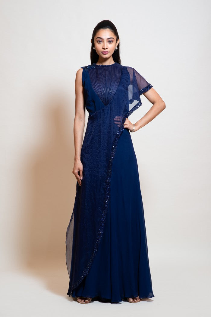 Midnight Blue Ruffle Layer Jumpsuit