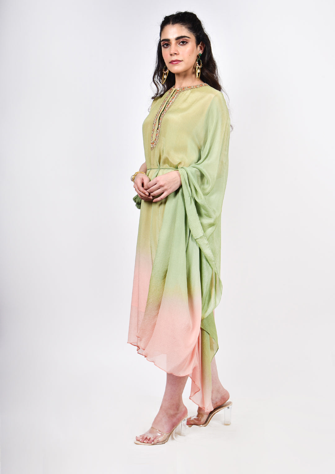 Pista Peach Ombre Kaftan