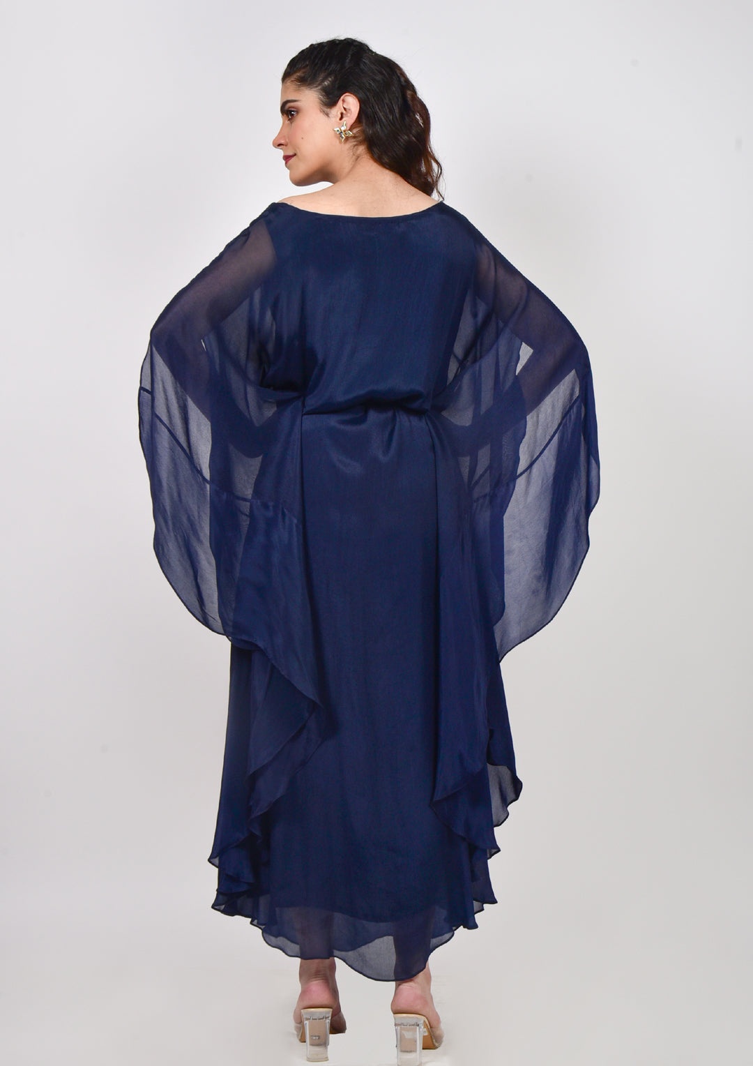 Navy Blue Embellished Kaftan