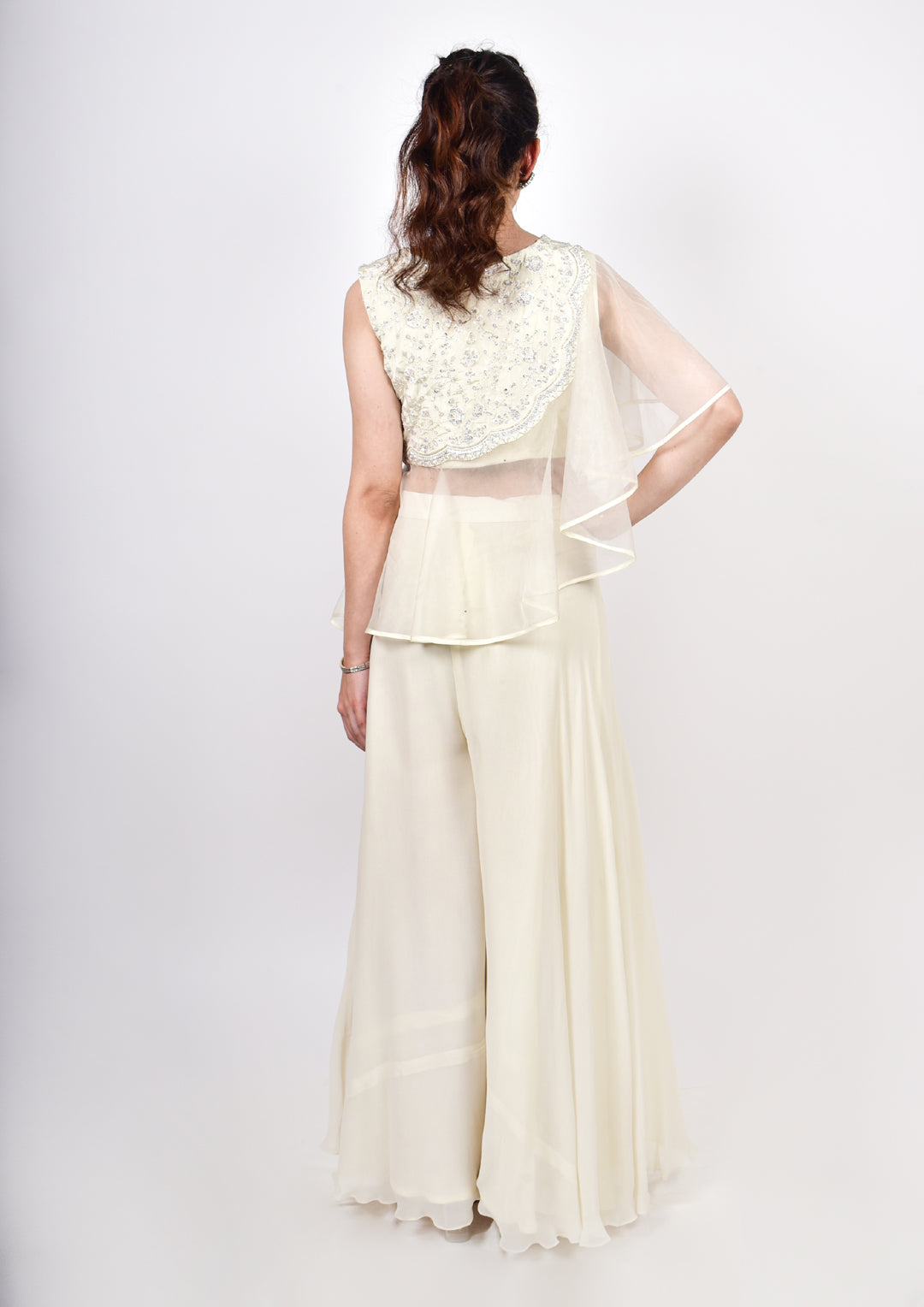 Ivory Crop top with Pallazo