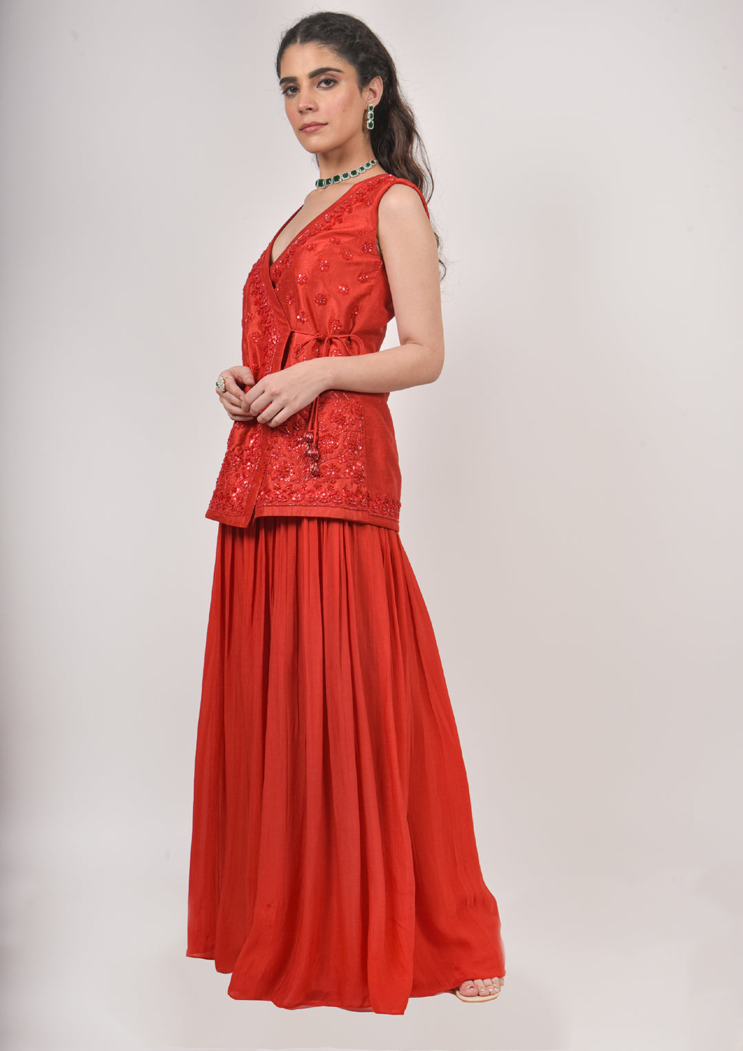 Coral Jacket and Pallazo set