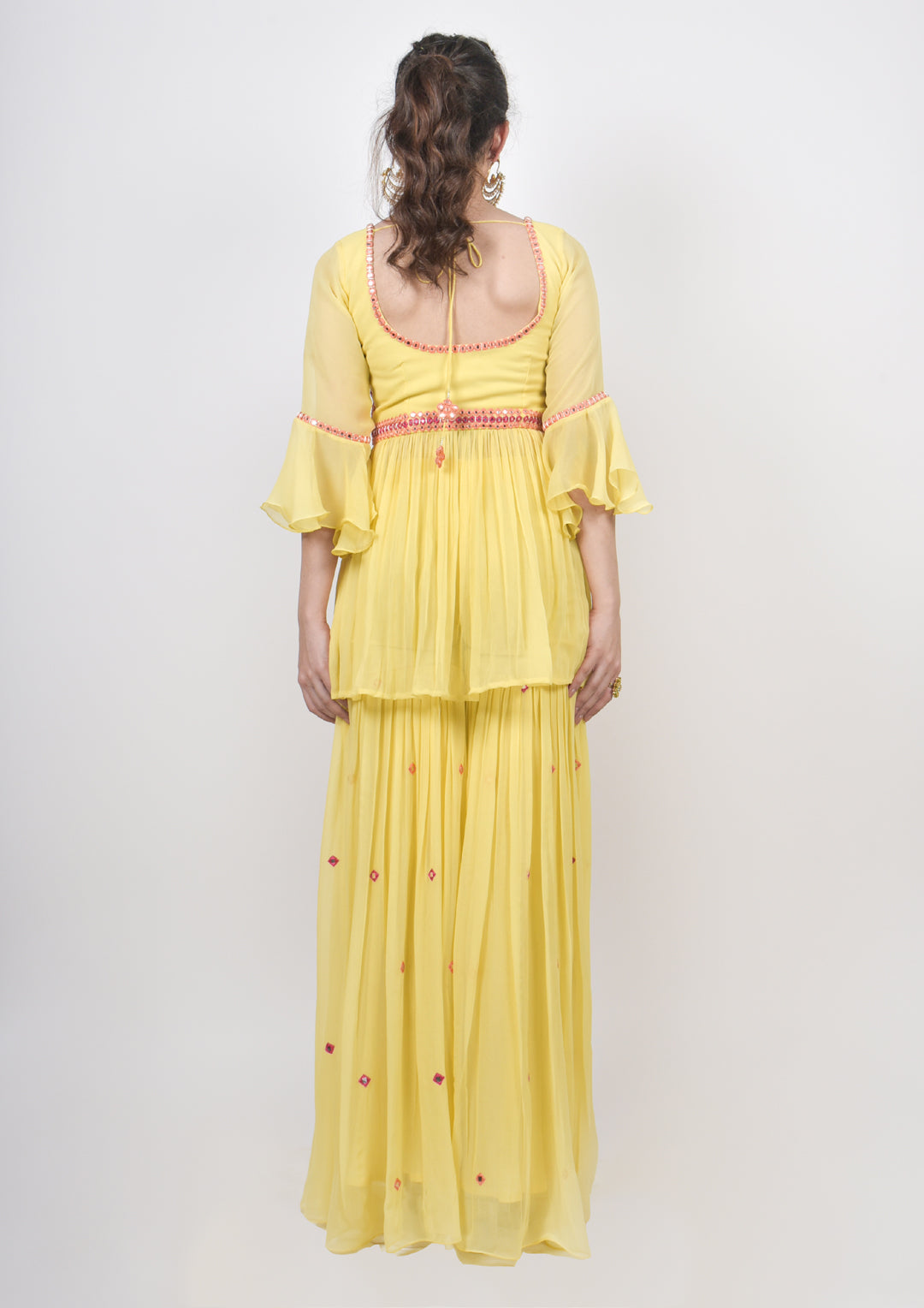 Lemon Yellow Sharara Set