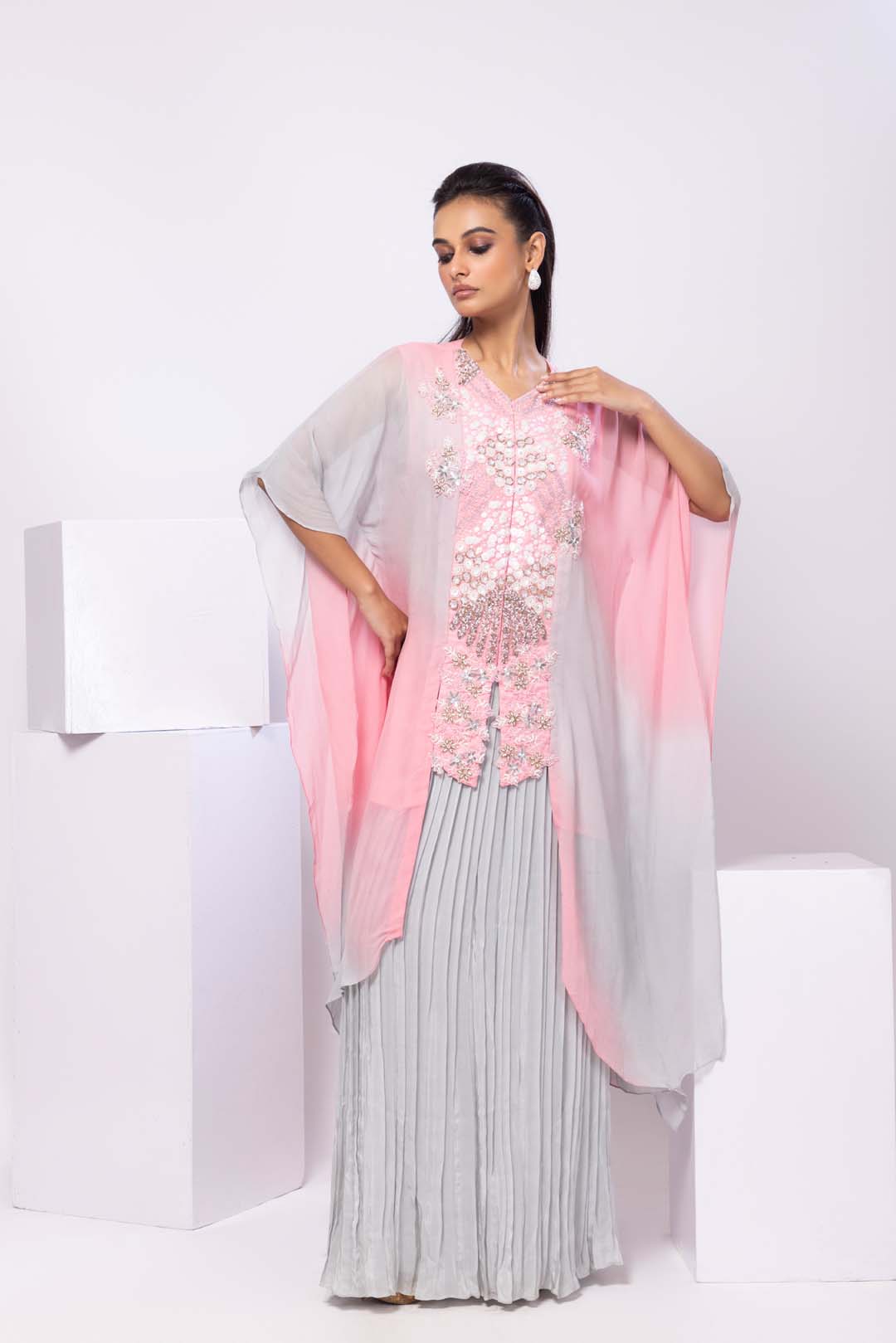 Blush Mist Shaded Kaftan Set