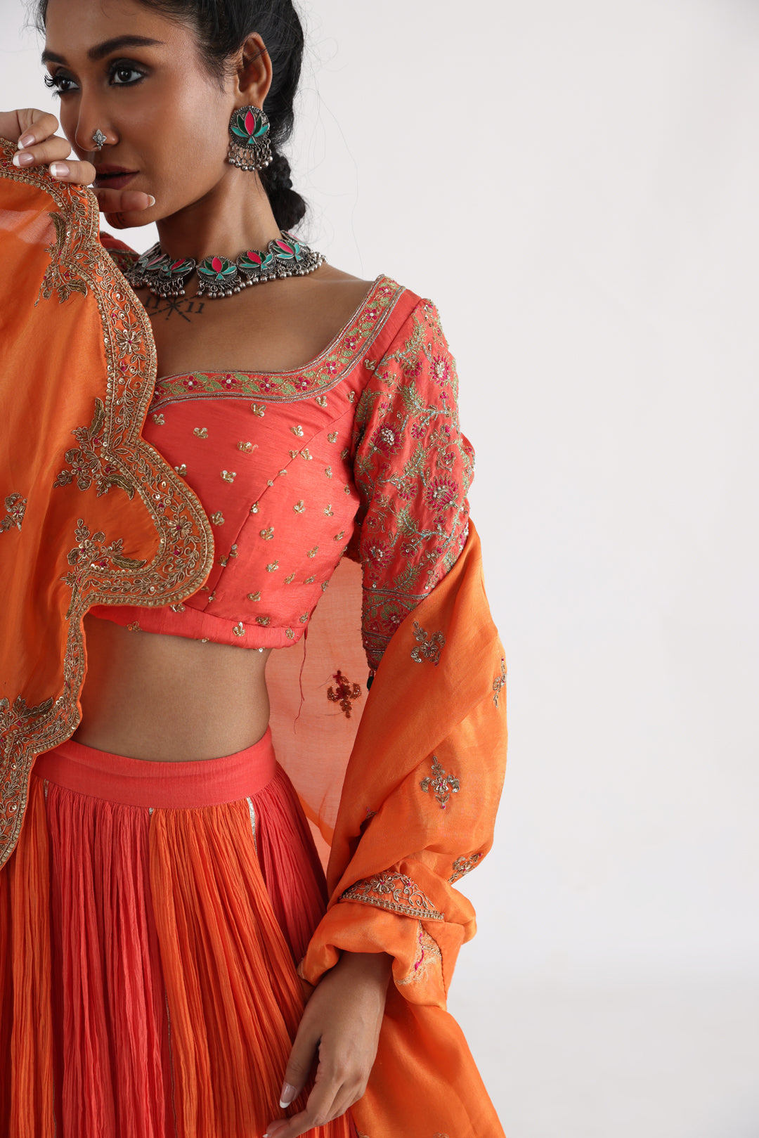 Kesariya lehenga set