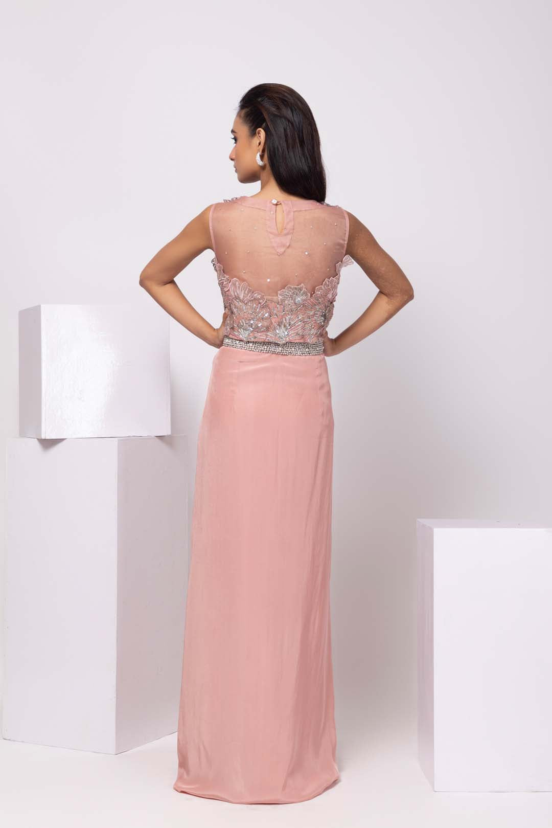 Arleth Drape Skirt Set Pink Drape Skirt