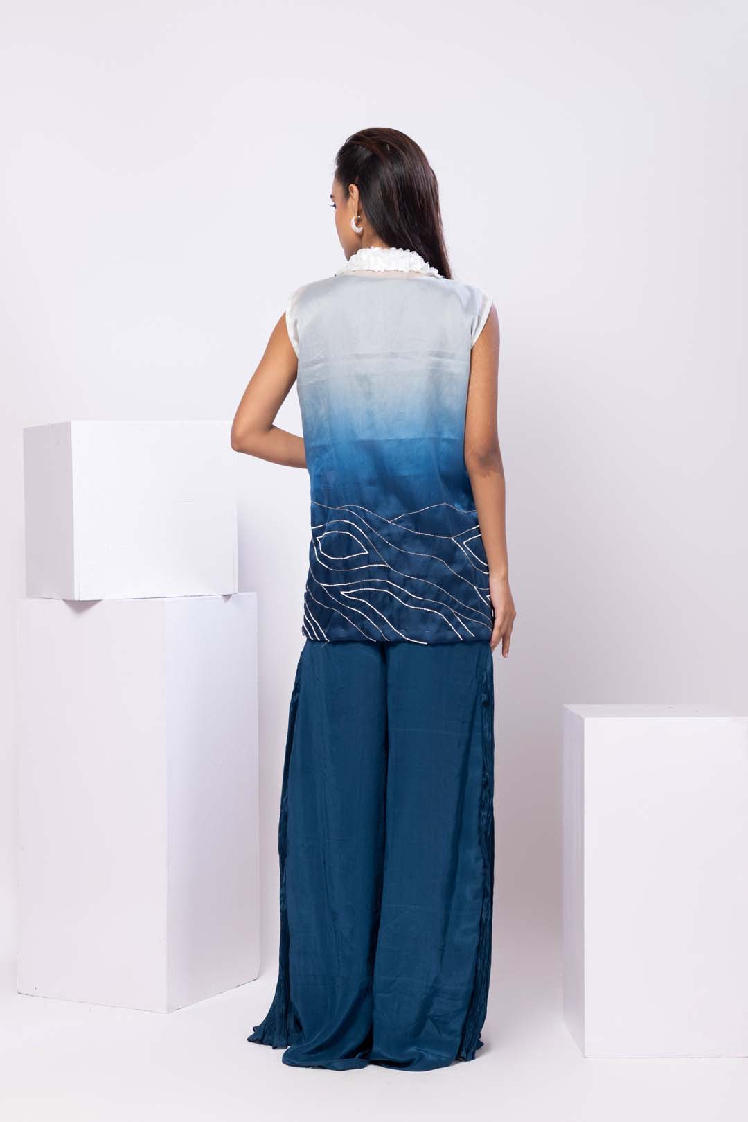 Navy Prairie sequin jacket set