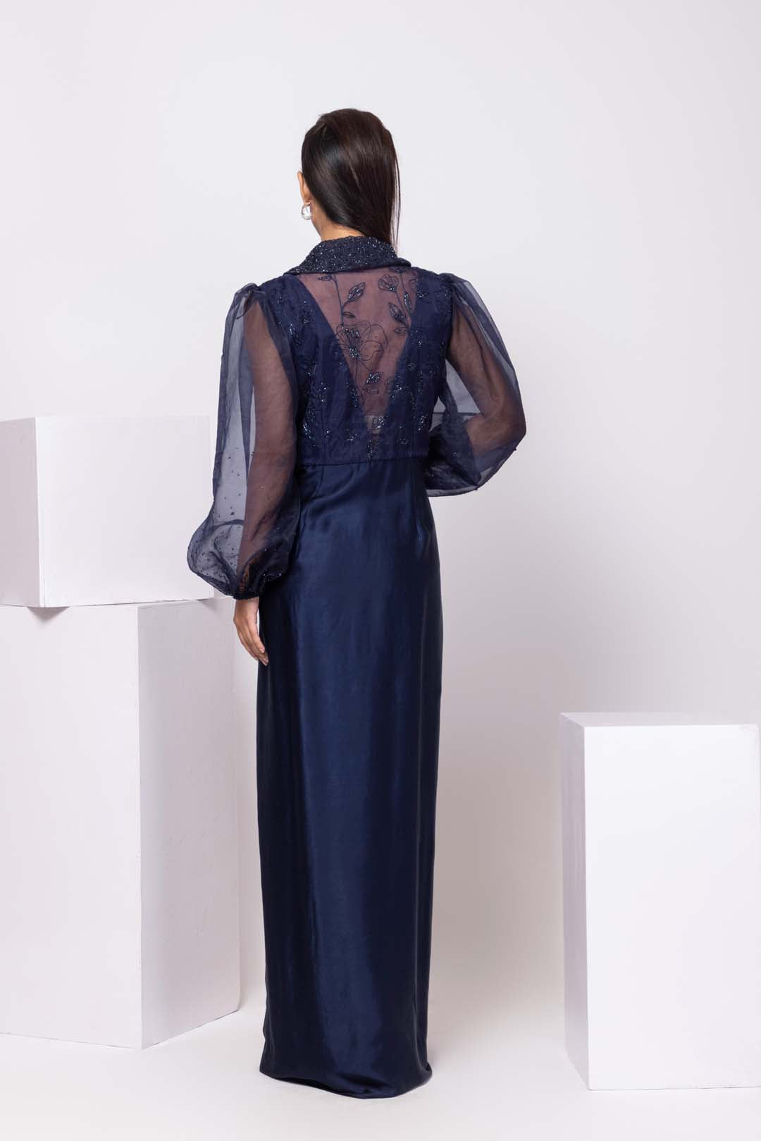 Navy Willow Collared Dress