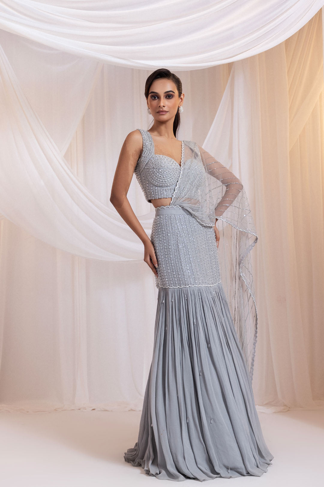 Silvertide Saree