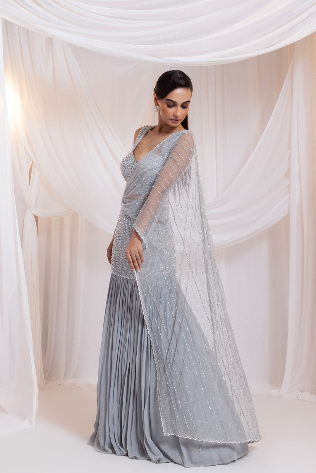 Silvertide Saree