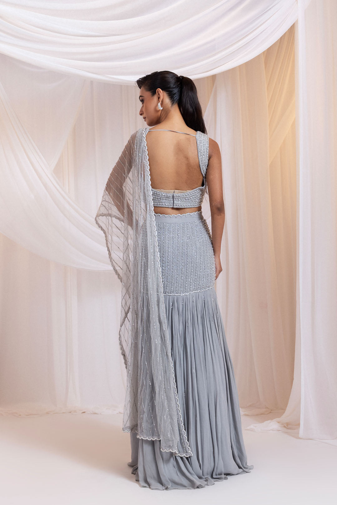 Silvertide Saree