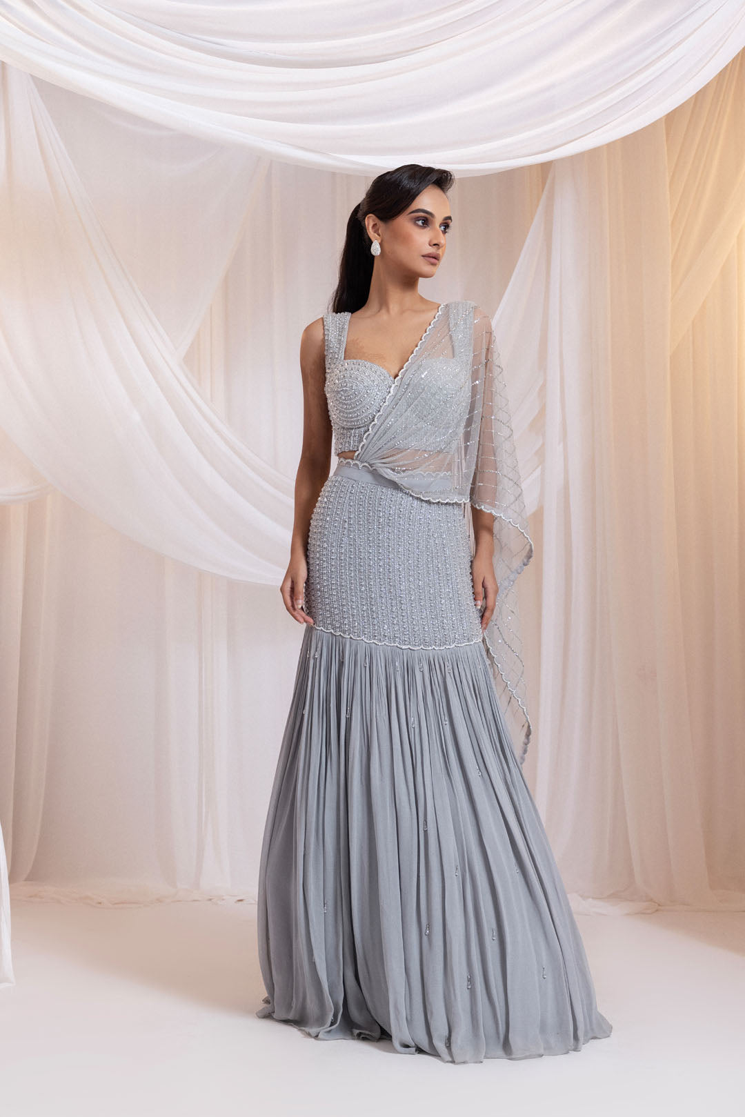 Silvertide Saree