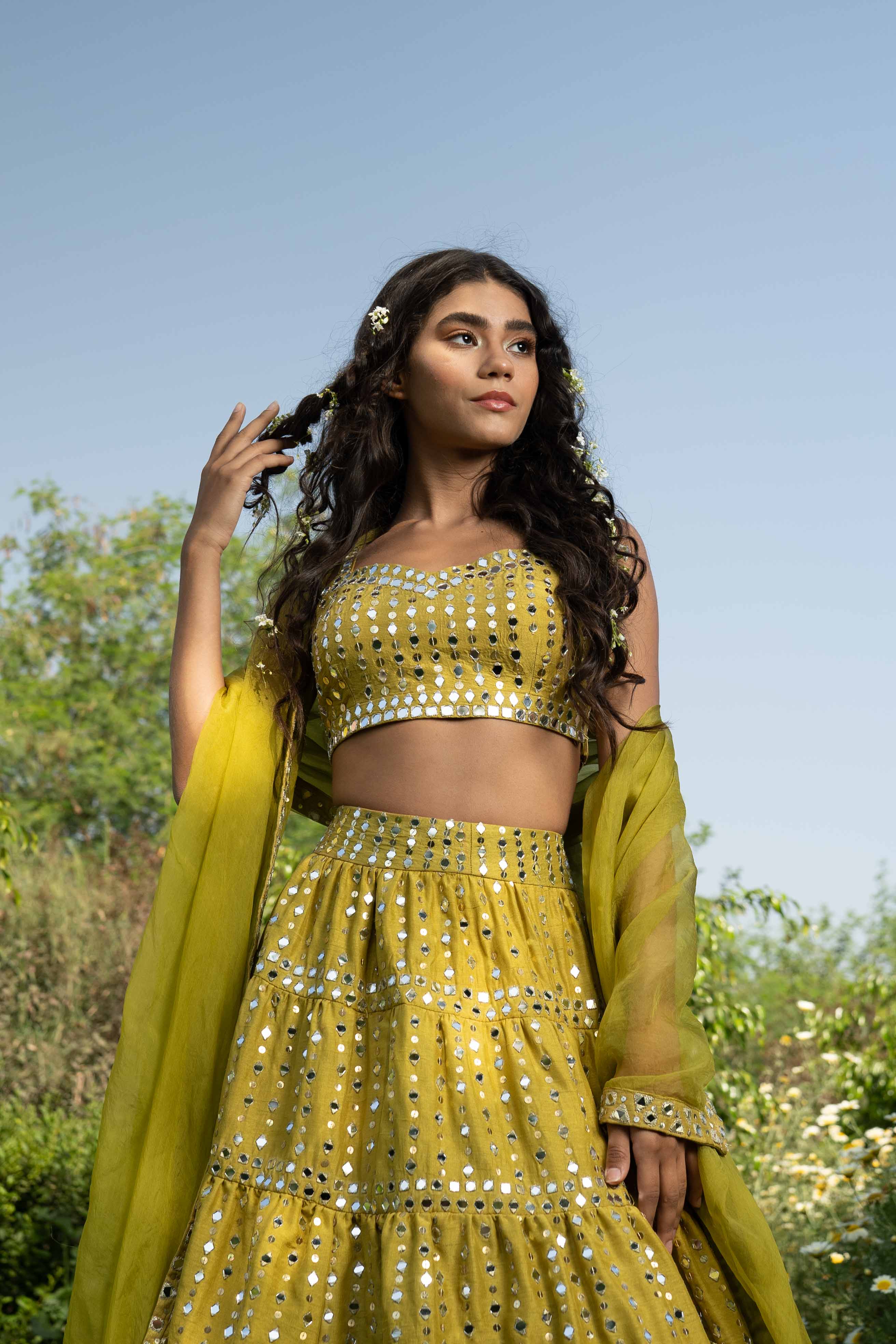 Yellow Silk Lehenga Set