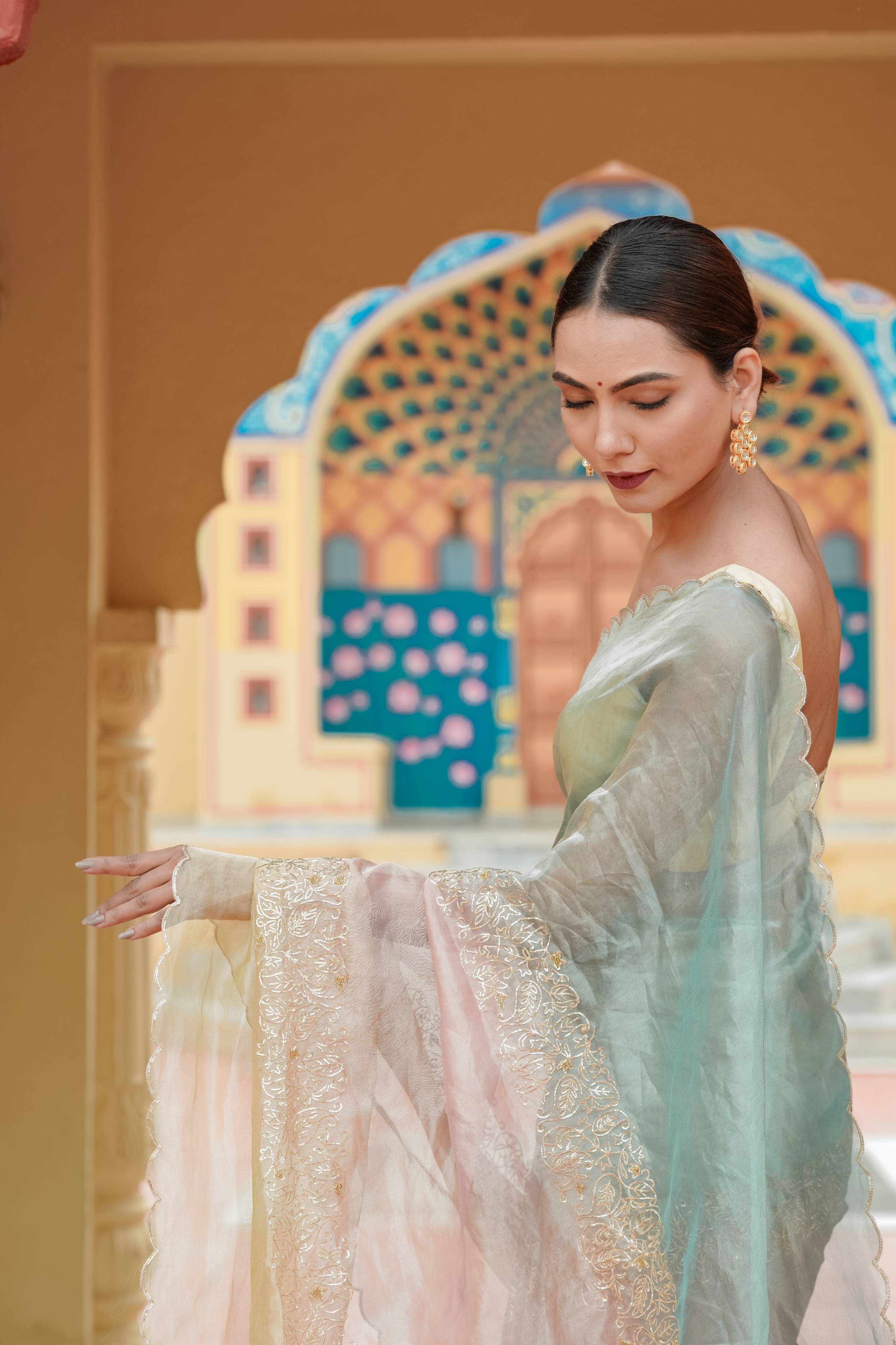 Pure Tissue Pastel Grace Saree Set