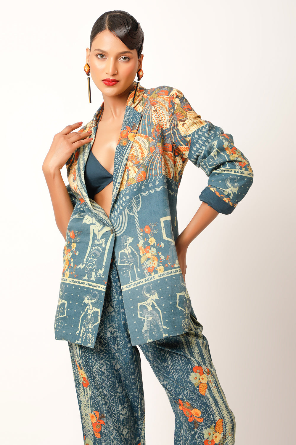 Ramayana Printed Pant Suit - Auraya Fashion 