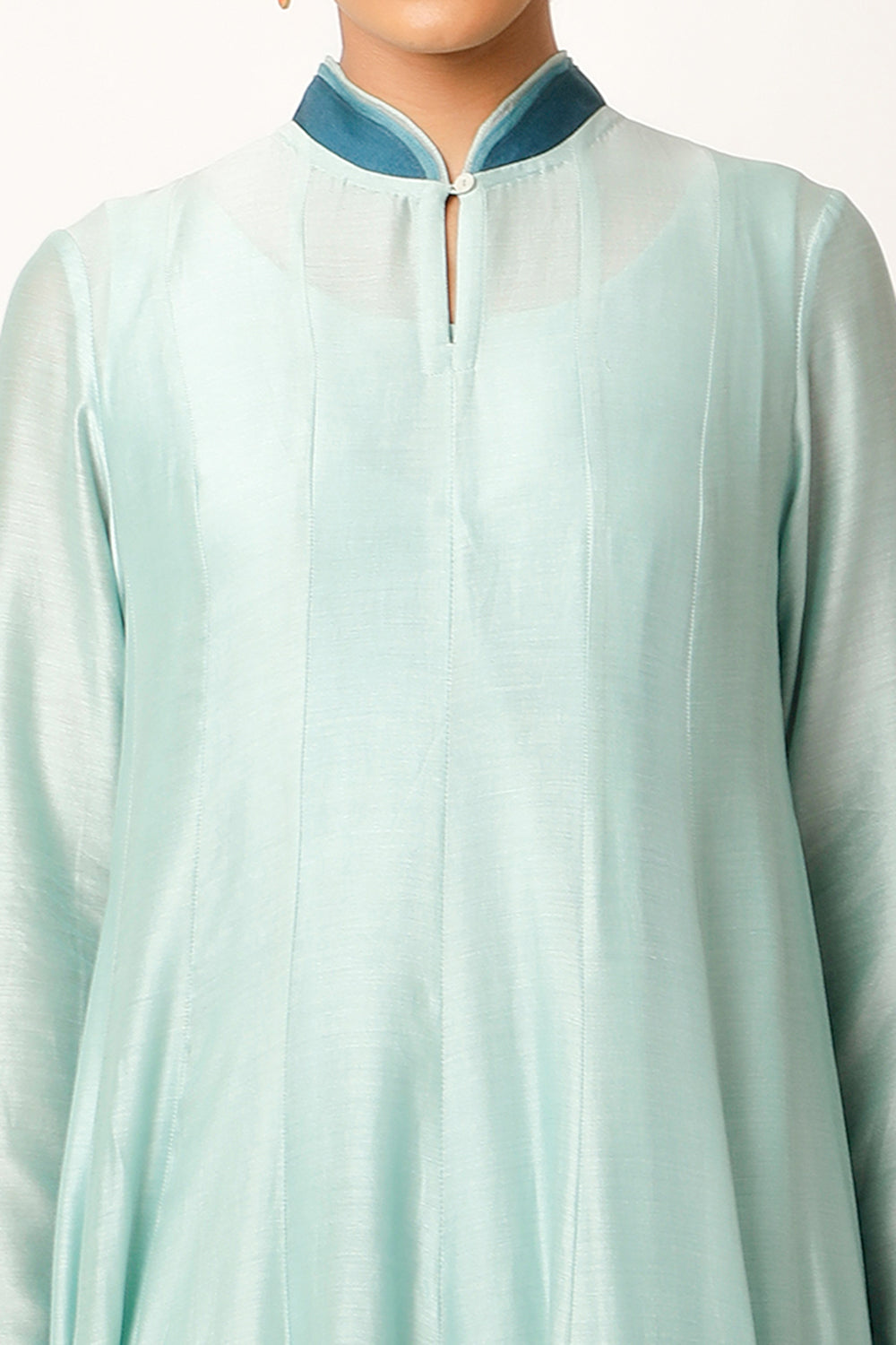 Landscape Embroidered Zippered Kalidar With Pants - Auraya Fashion 