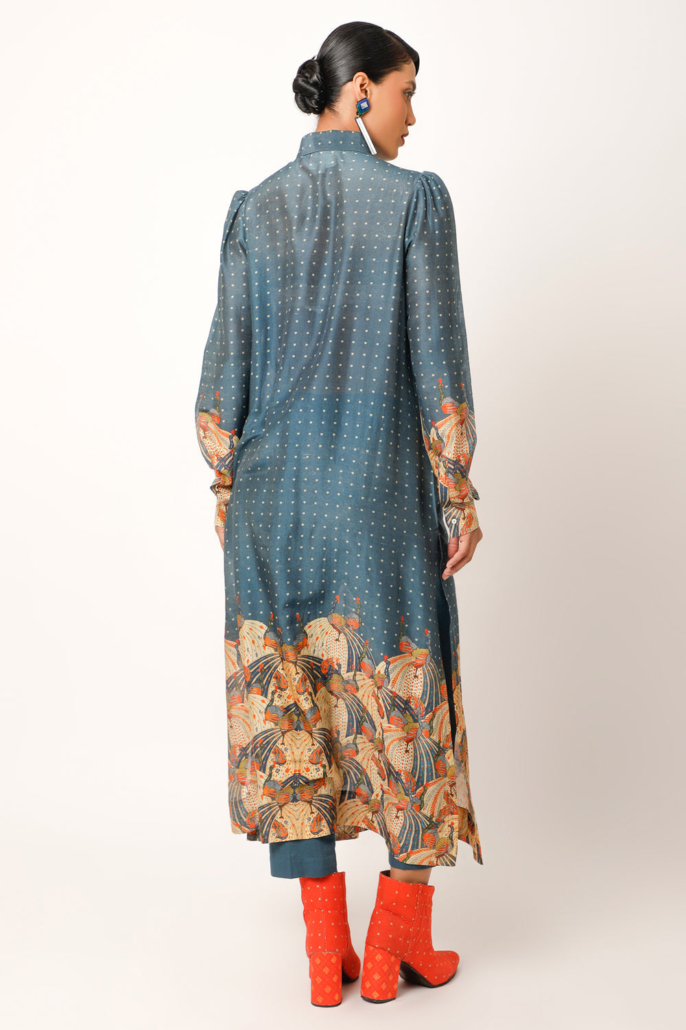 Printed Knotted Shirt - Auraya Fashion 