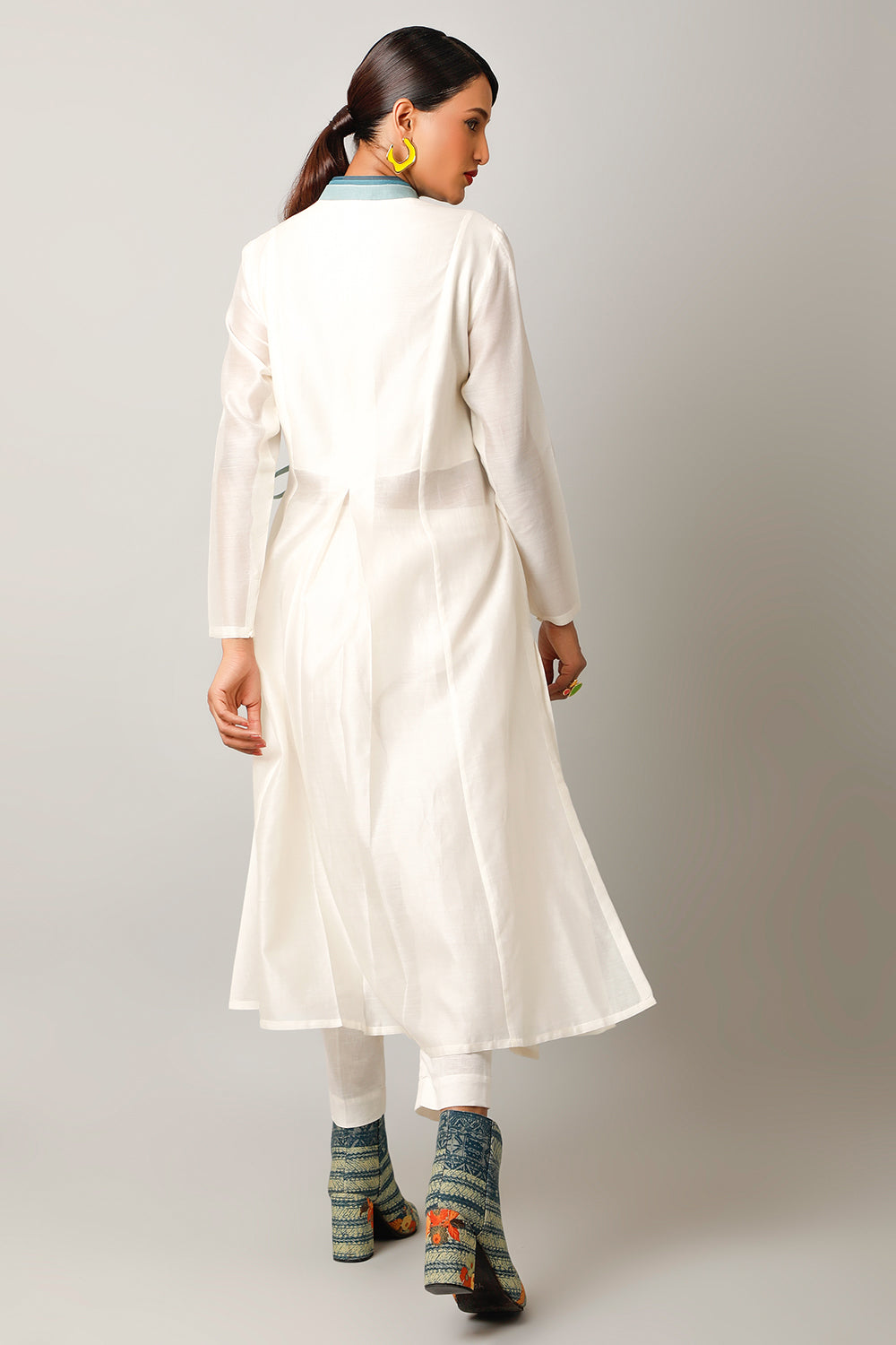 Landscape Embroidered Overlap Angrakha With Pants - Auraya Fashion 