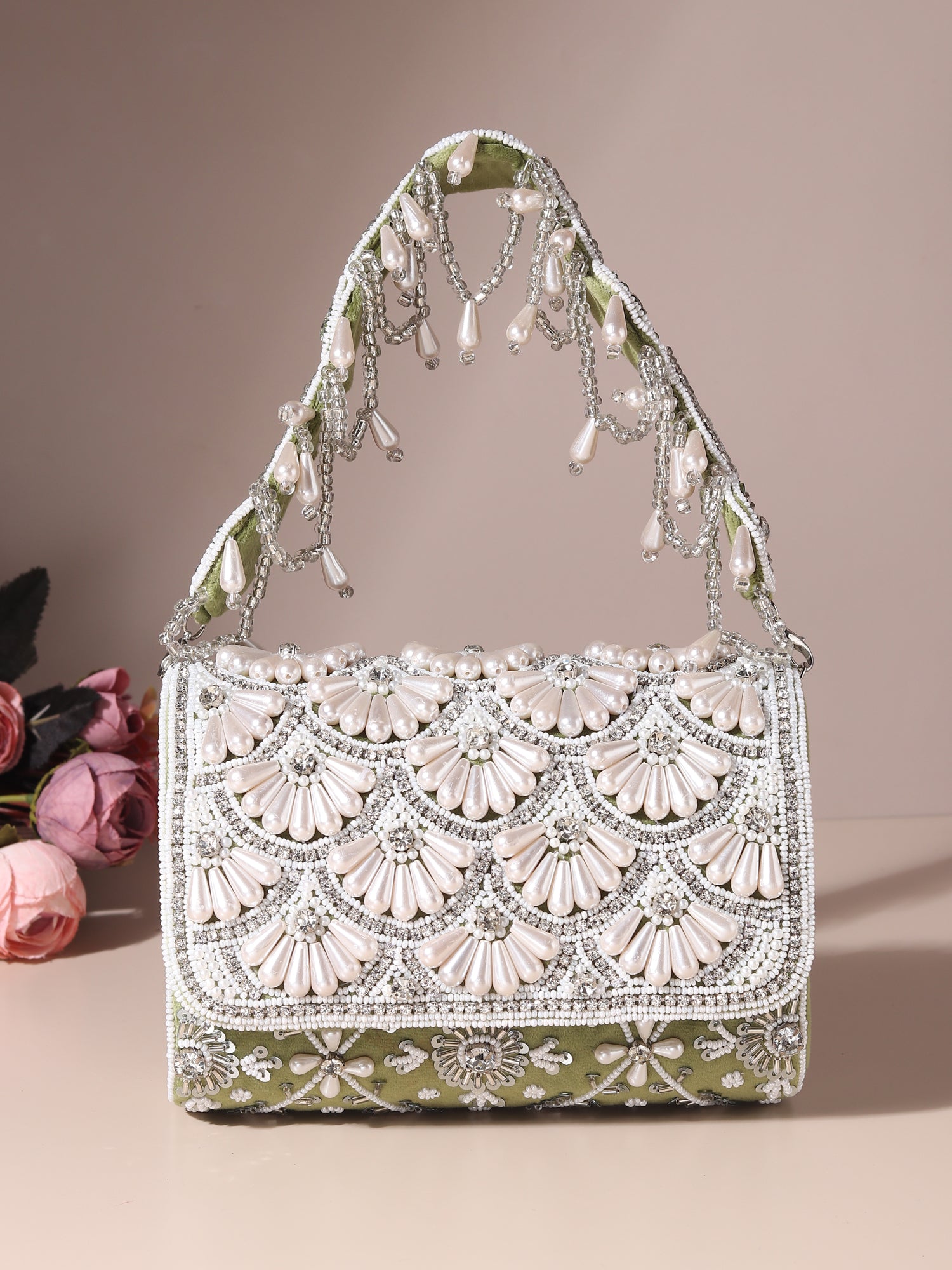 Image of Mint Pearl flap bag