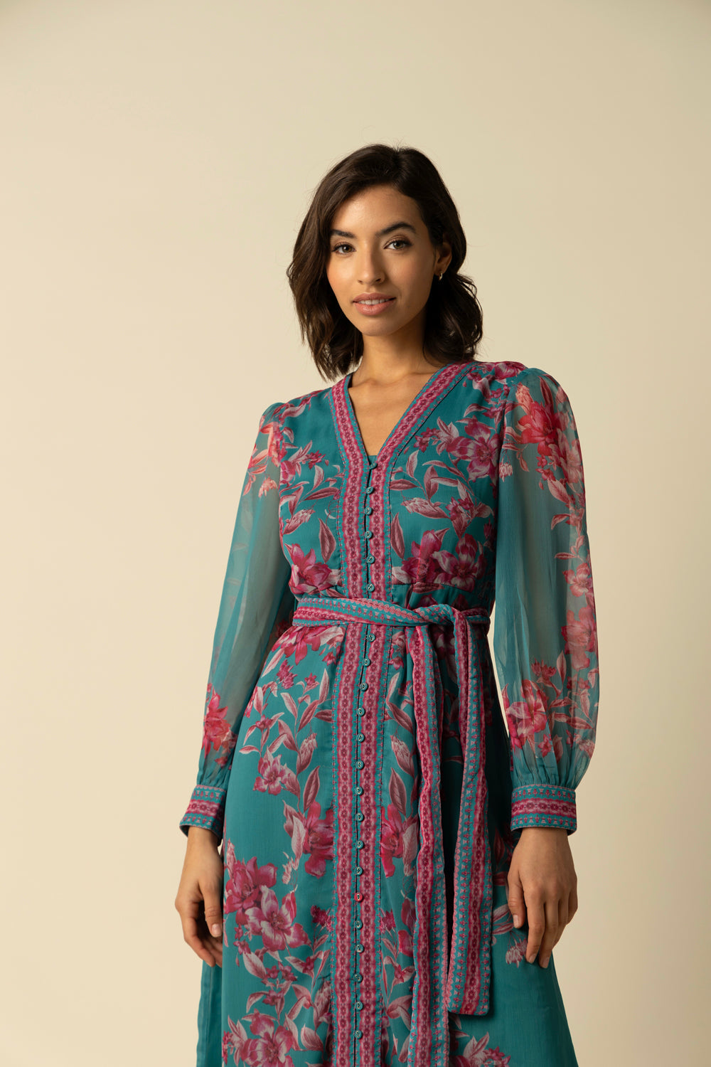 Naomi Turquoise Dress - Auraya Fashion 