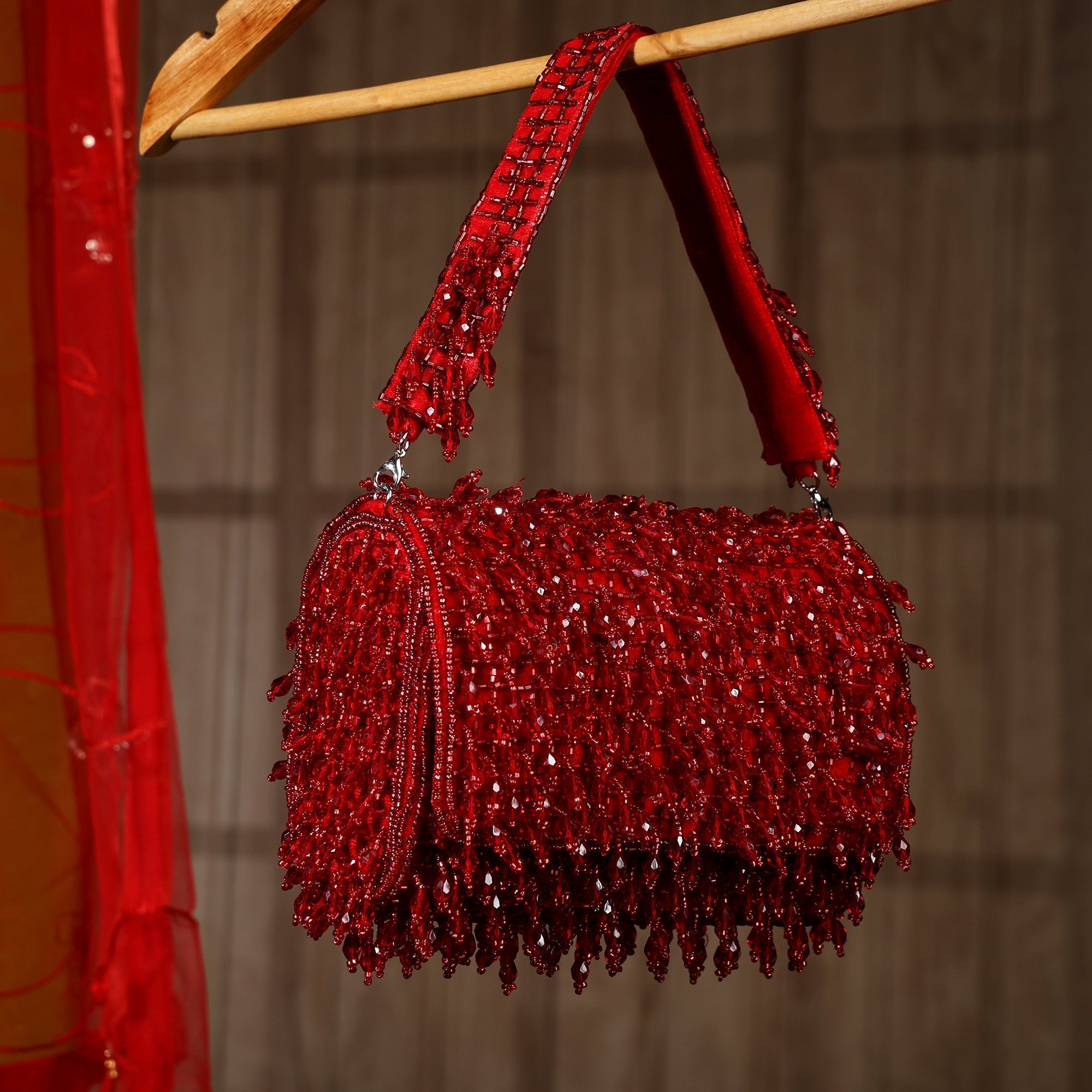 Image of Beaded Ruby Flap bag