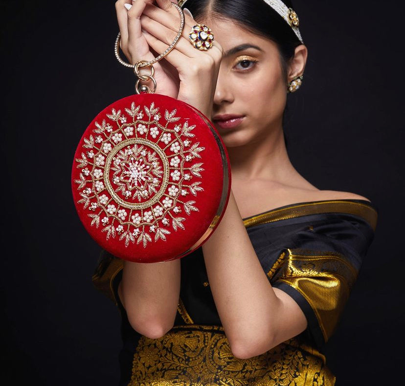 Image of Zardosi Red bag