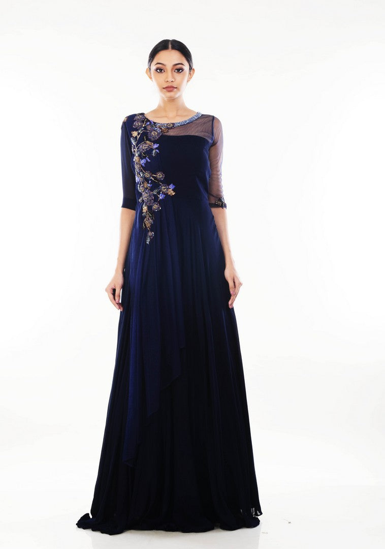 Shamya Gown With Attached Dupatta