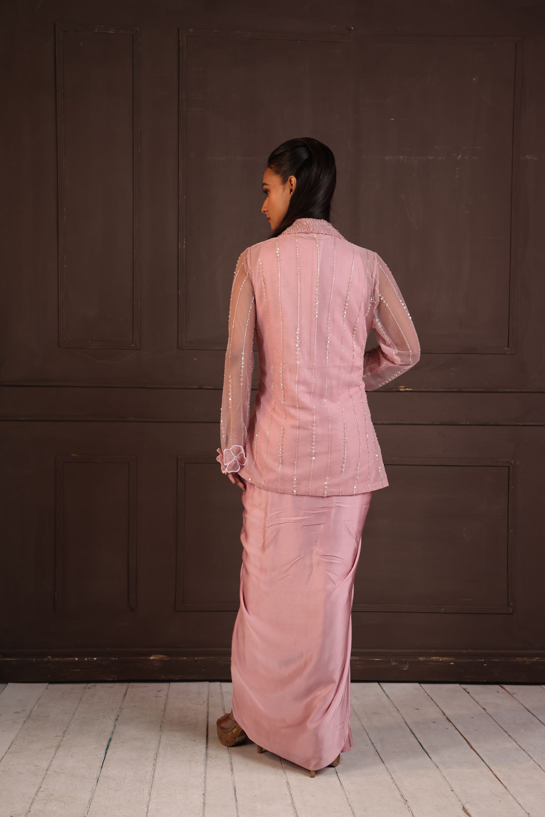 Blush Harmony Draped Ensemble