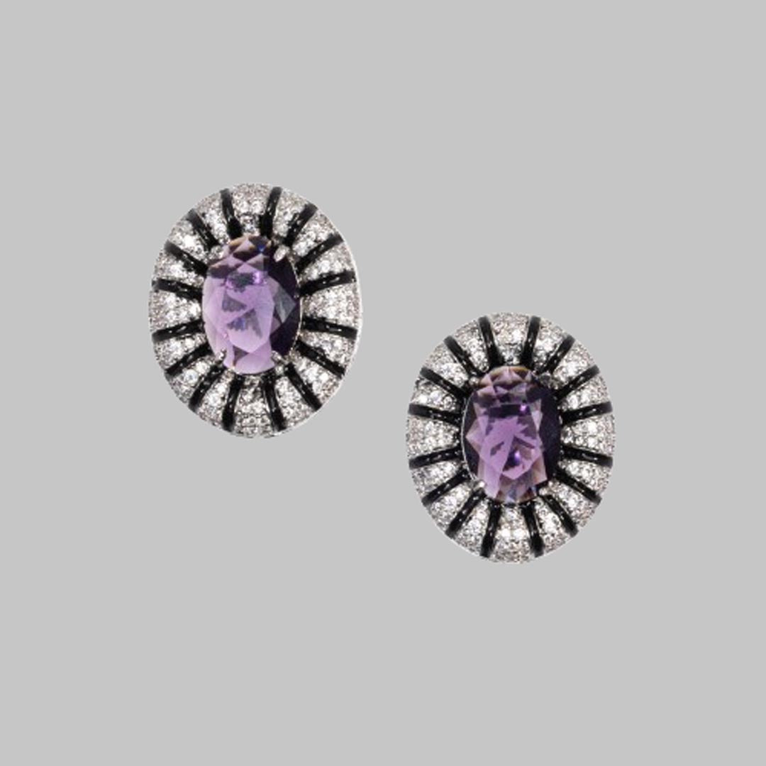 Amethyst aura Studs