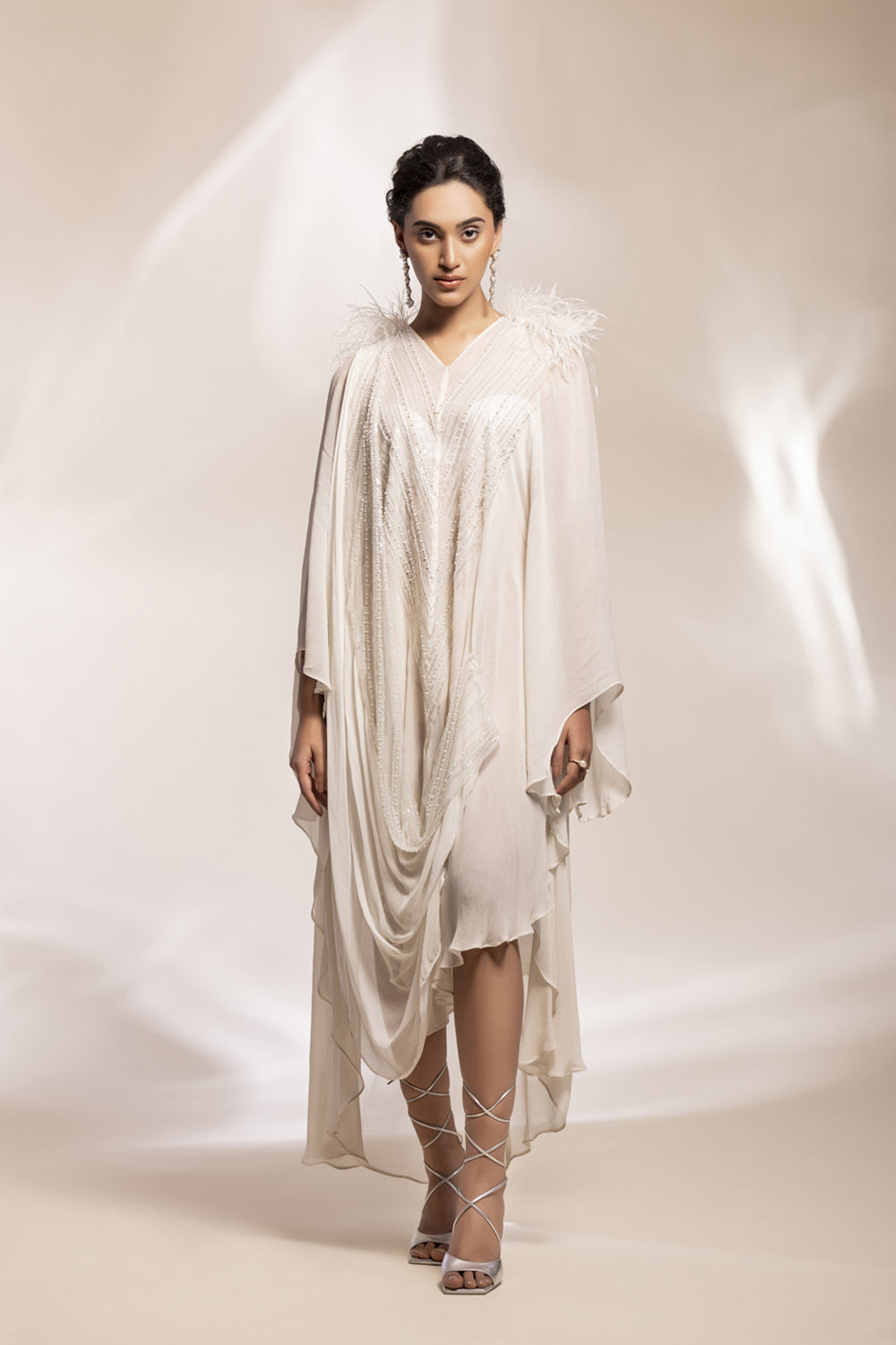 Ethereal Feather Touch Kaftan - Auraya Fashion - Gee Sin by Geetanjali - 