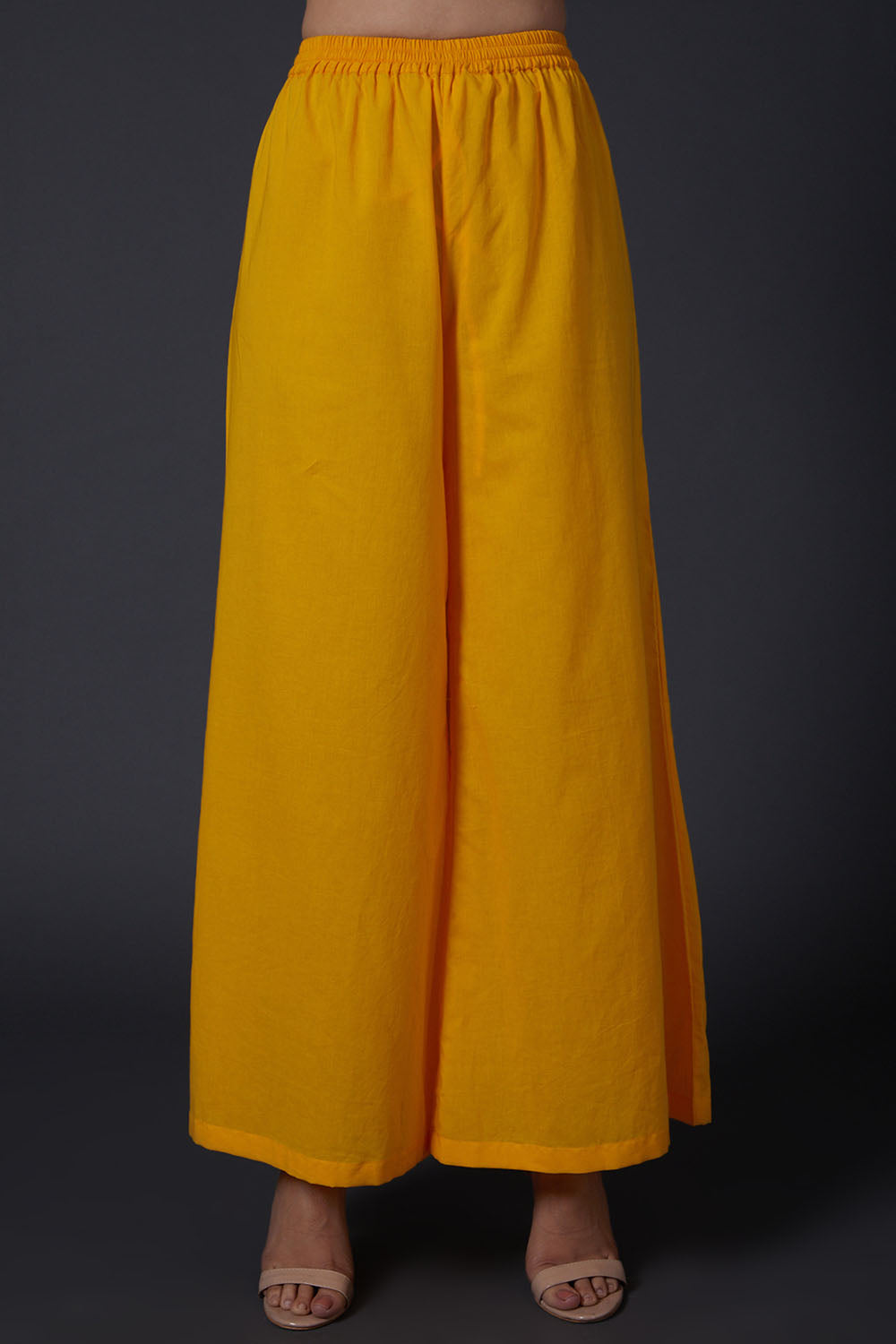 Yellow Block Printed Kurta With Pants