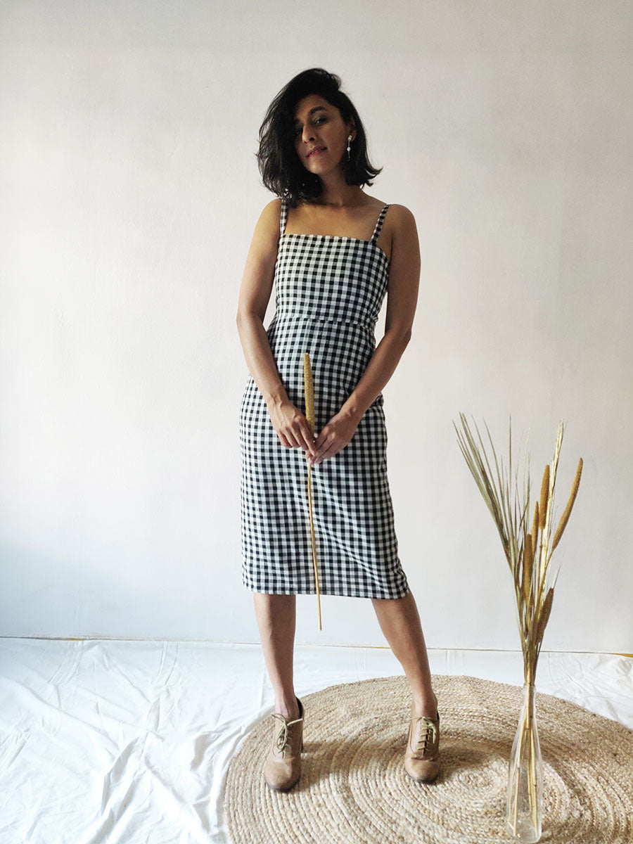 Image of Checkered Strappy Dress