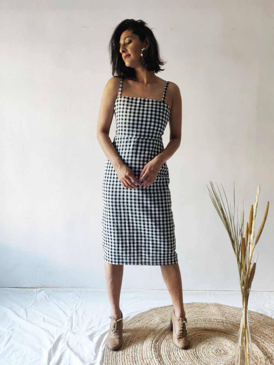 Image of Checkered Strappy Dress
