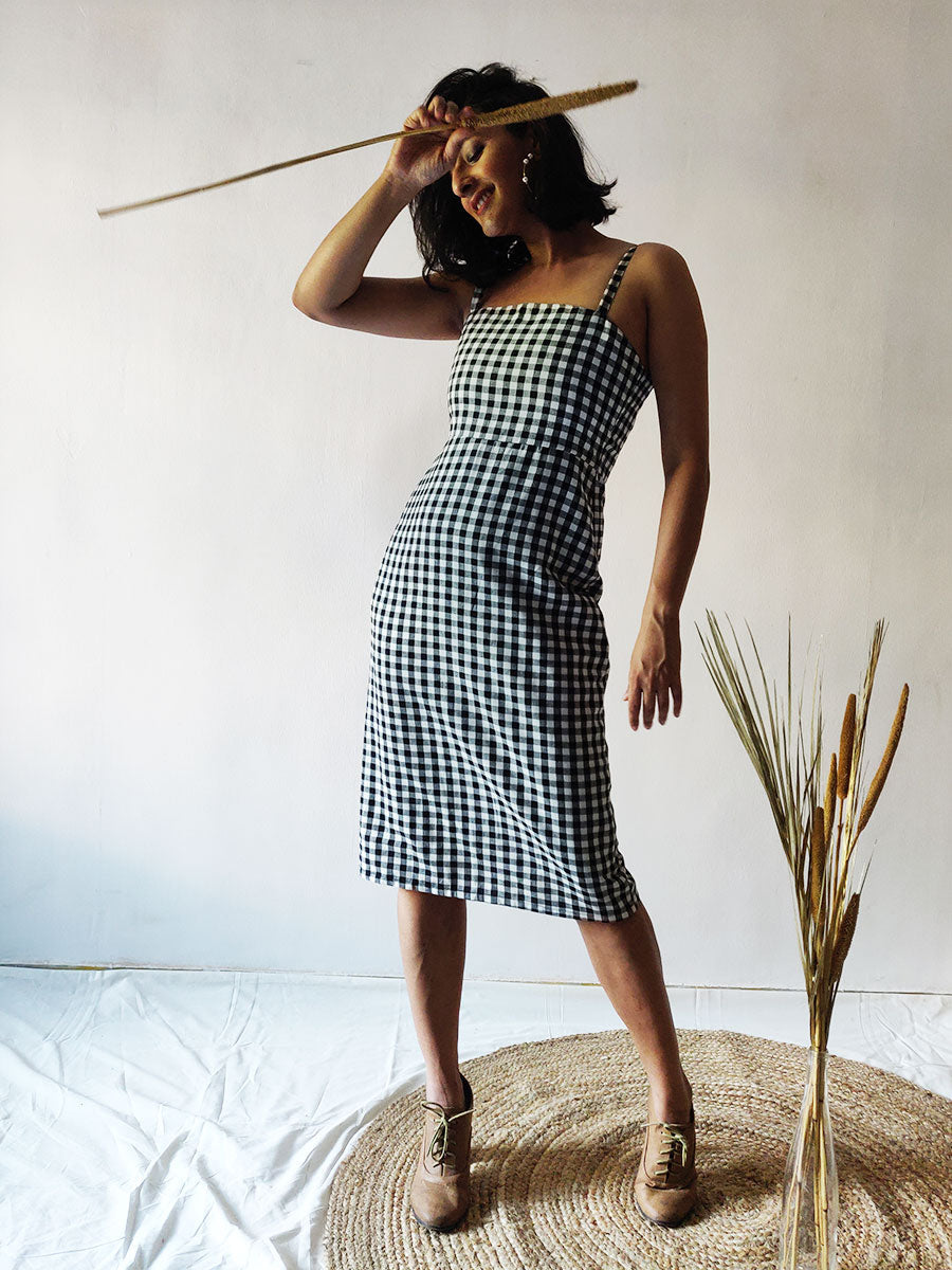 Image of Checkered Strappy Dress