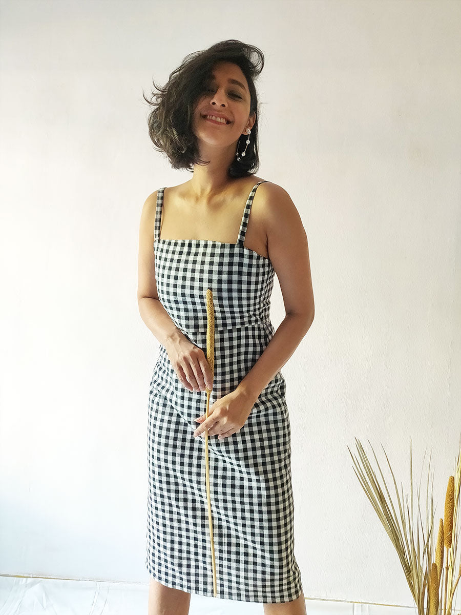 Image of Checkered Strappy Dress