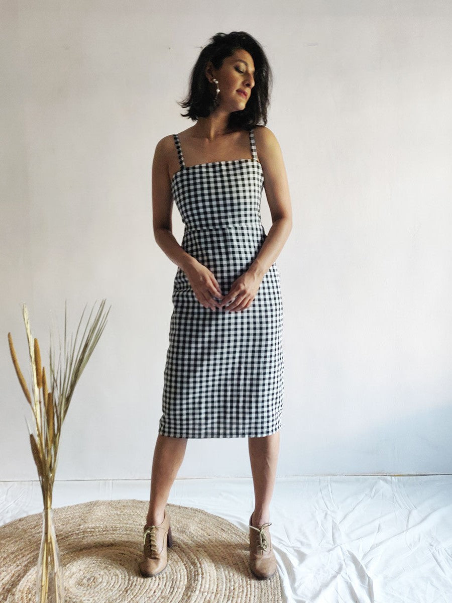 Image of Checkered Strappy Dress