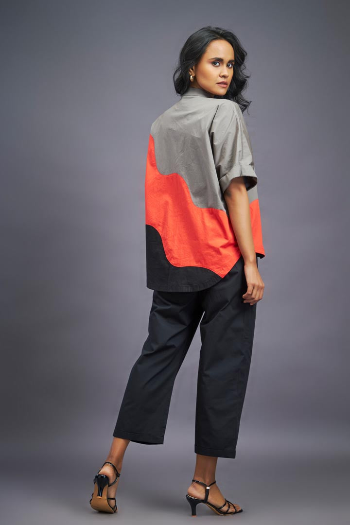 BLACK ORANGE BOX FIT SHIRT & PANTS