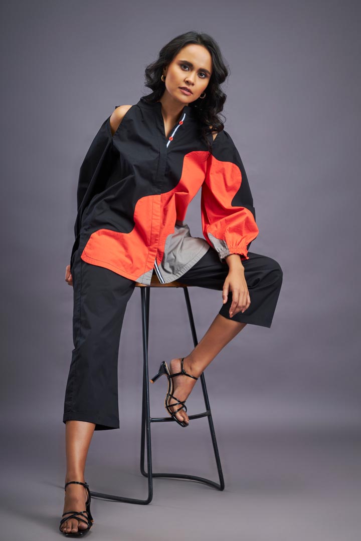 BLACK ORANGE CO-ORD SET