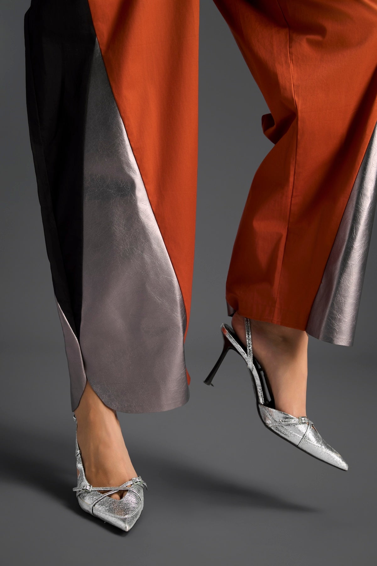 Rust & Metallic Colorblock Jumpsuit