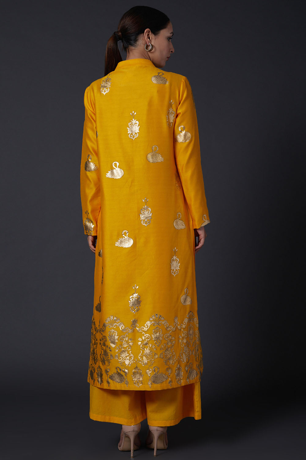 Yellow Printed Kurta With Pants