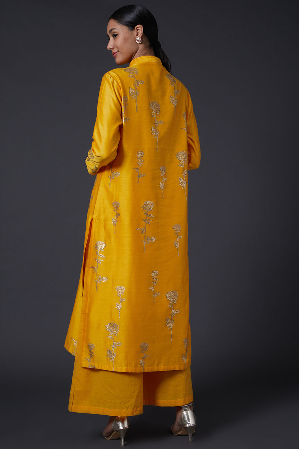 Yellow Block Printed Kurta Set