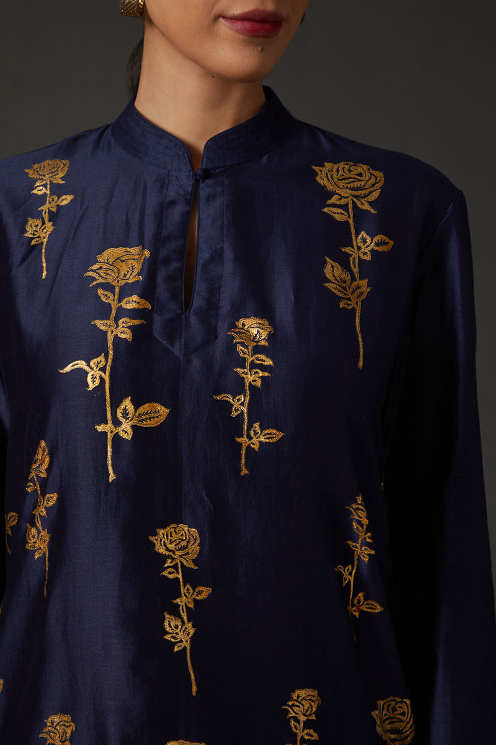 Indigo Blue Block Printed Kurta Set - Auraya Fashion -  - #tag1# - #tag2# - #tag3# - #tag3#