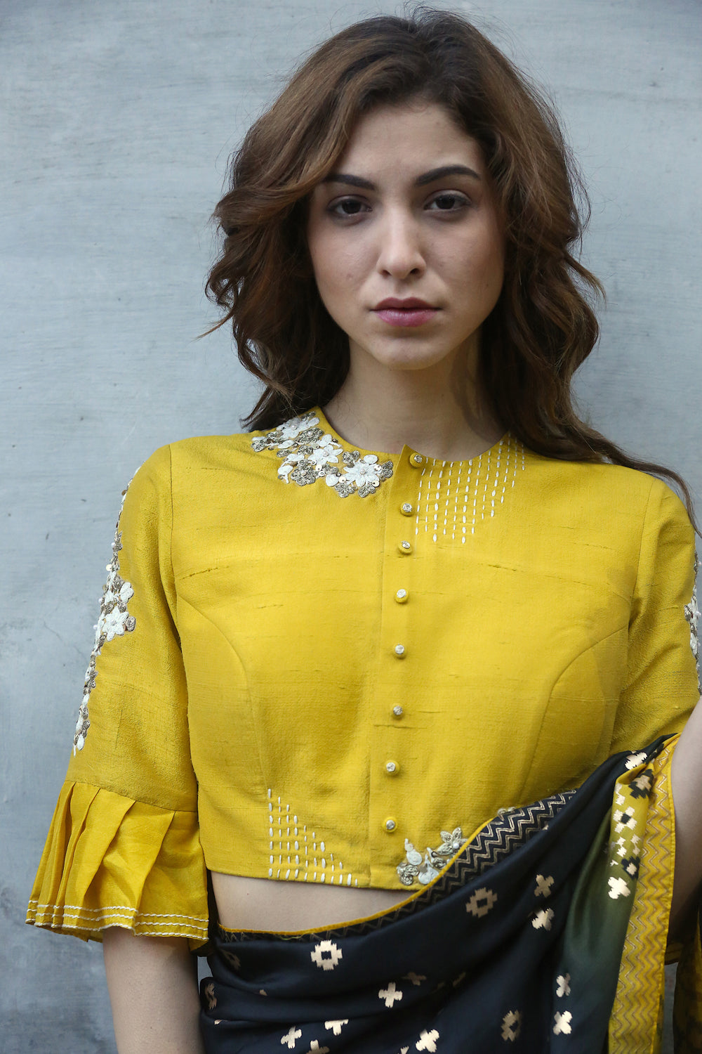 Mustard Crop Top / Blouse