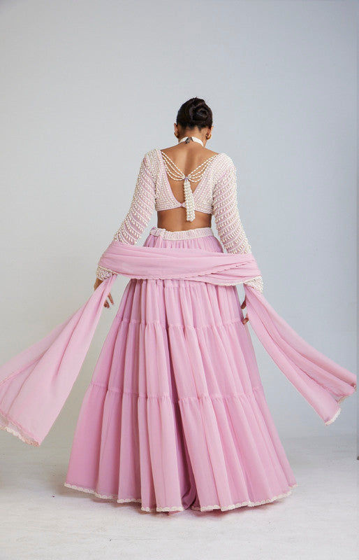 Image of Powder Pink Sharara Set