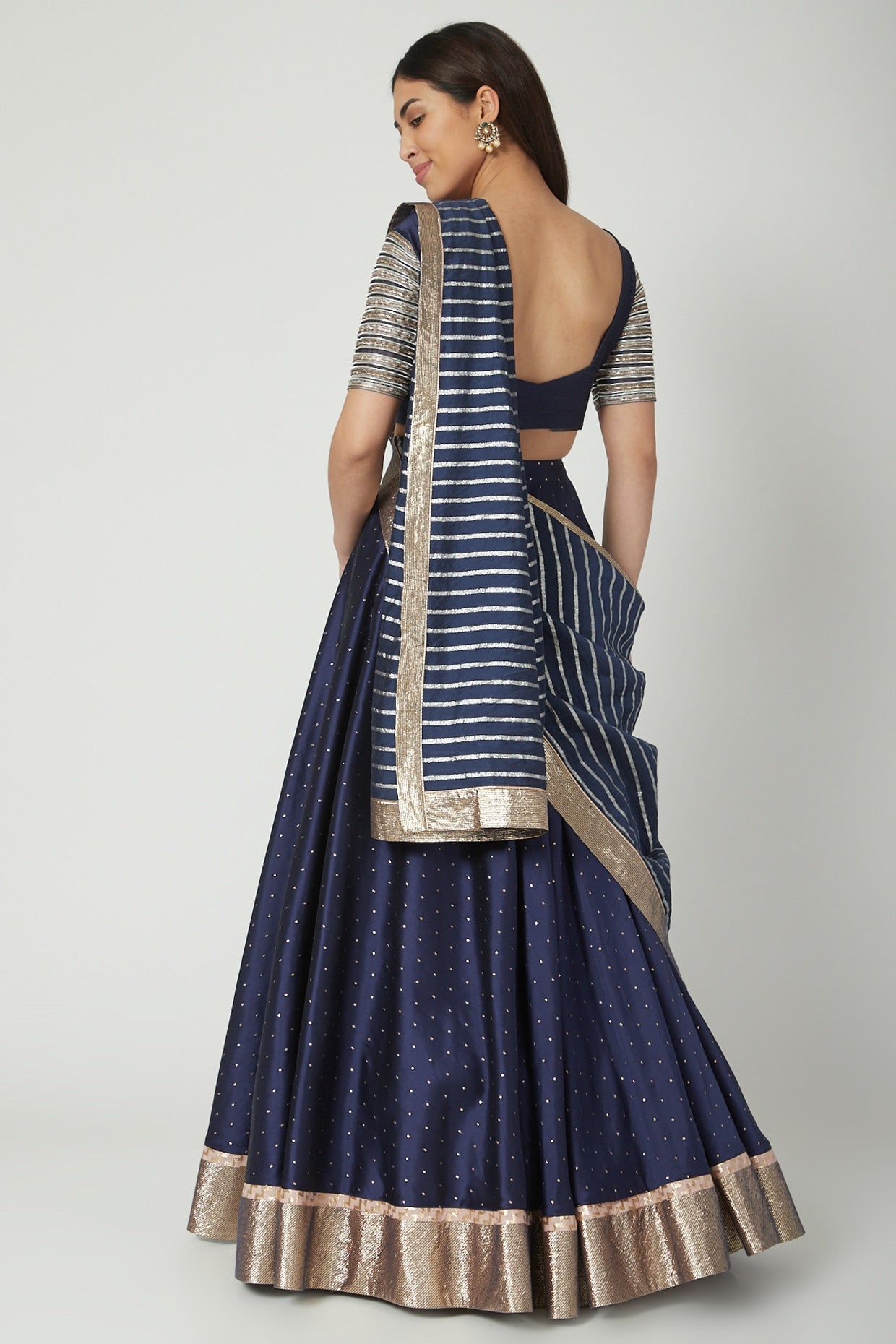 Cobalt Blue Embroidered Lehenga Set