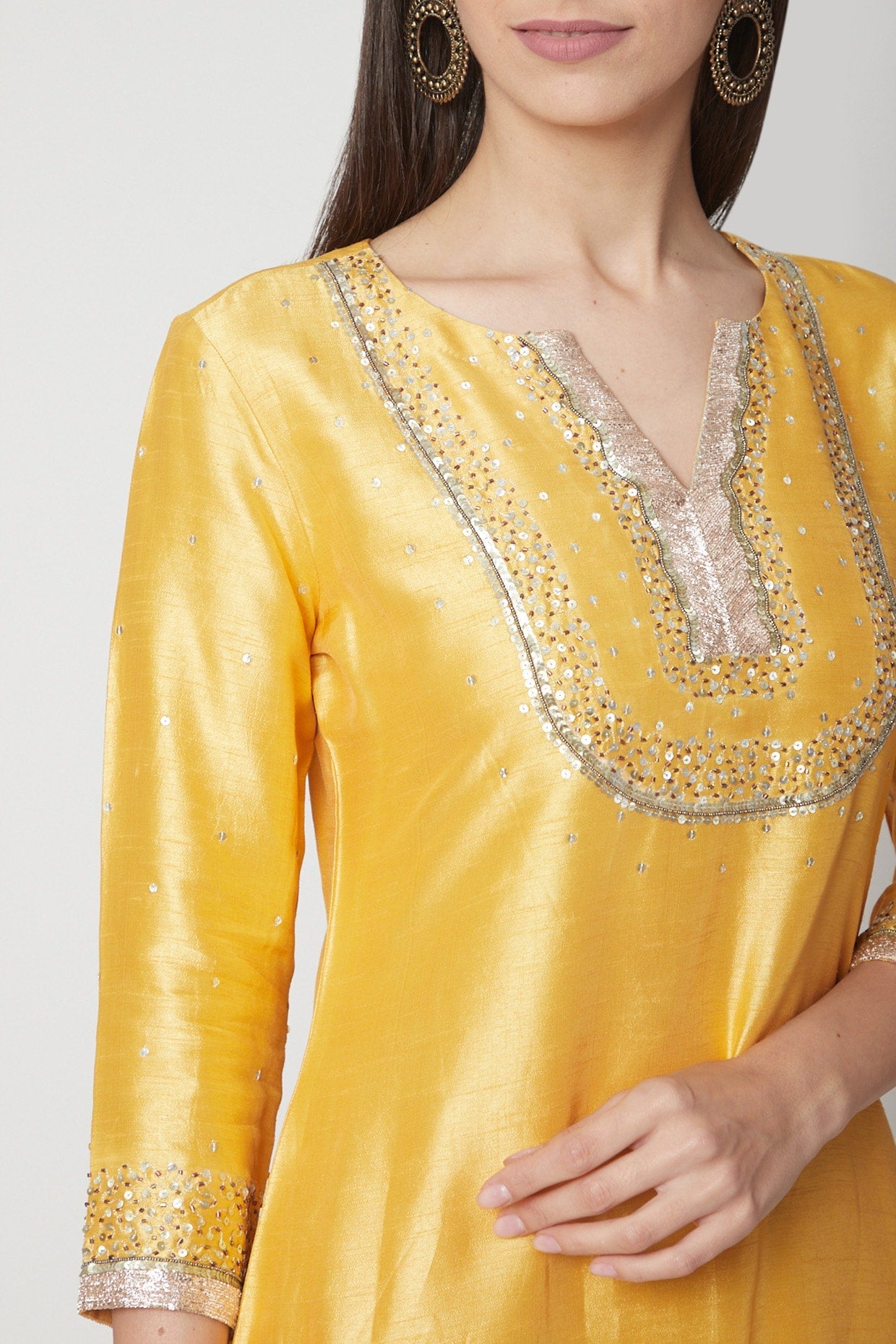 Yellow Embroidered Kurta Set