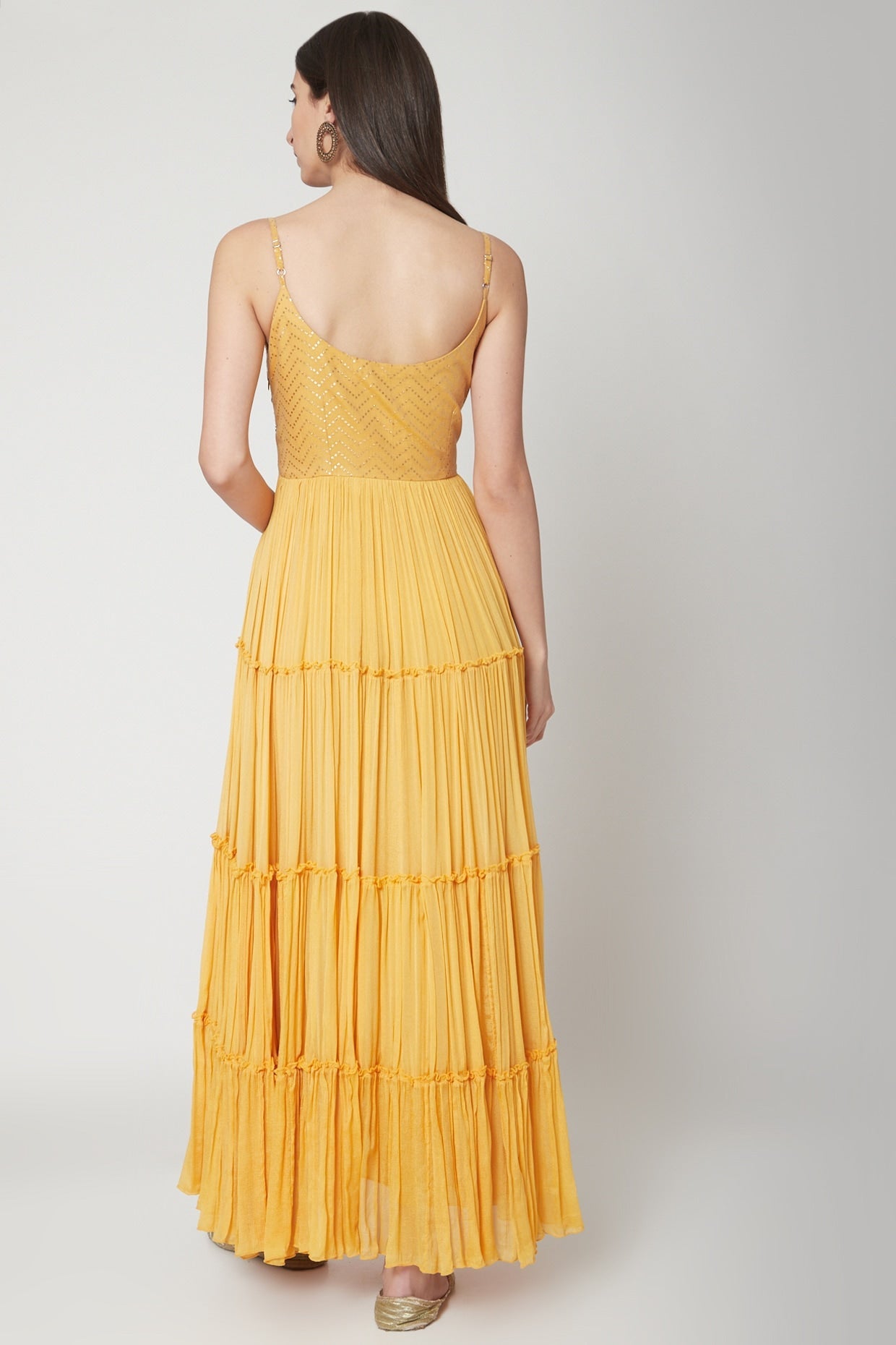Yellow Embroidered Anarkali Set