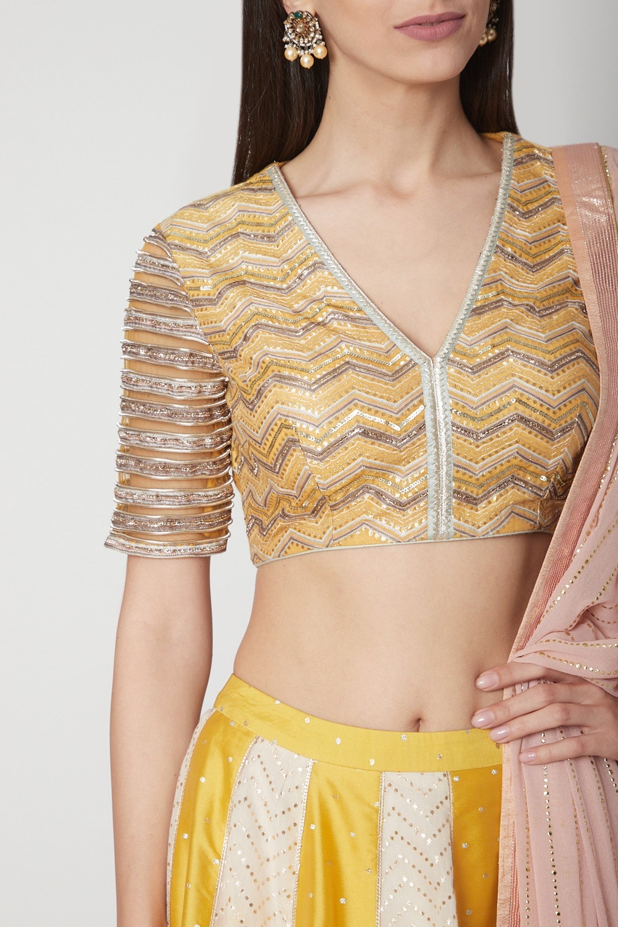 Yellow Embroidered Lehenga Set