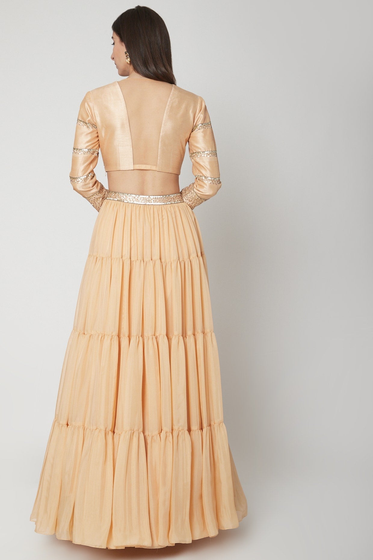 Nude Dabka Embroidered Lehenga Set