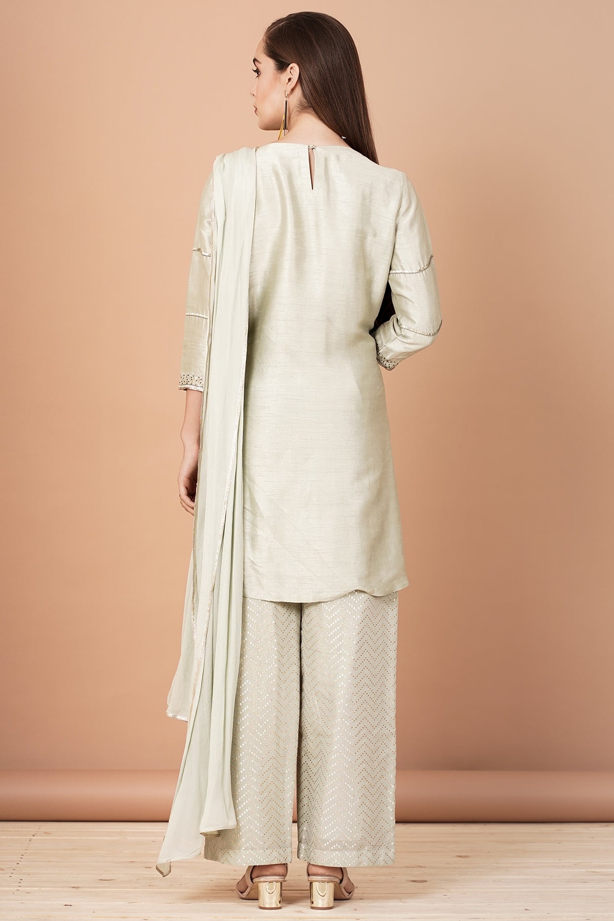 Sage Green Embroidered Kurta Set