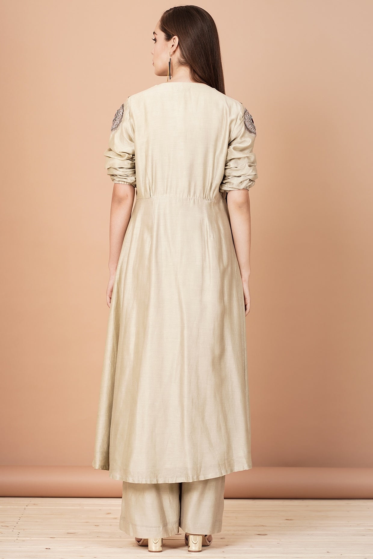 Sage Green Zardosi Embroidered Kurta Set
